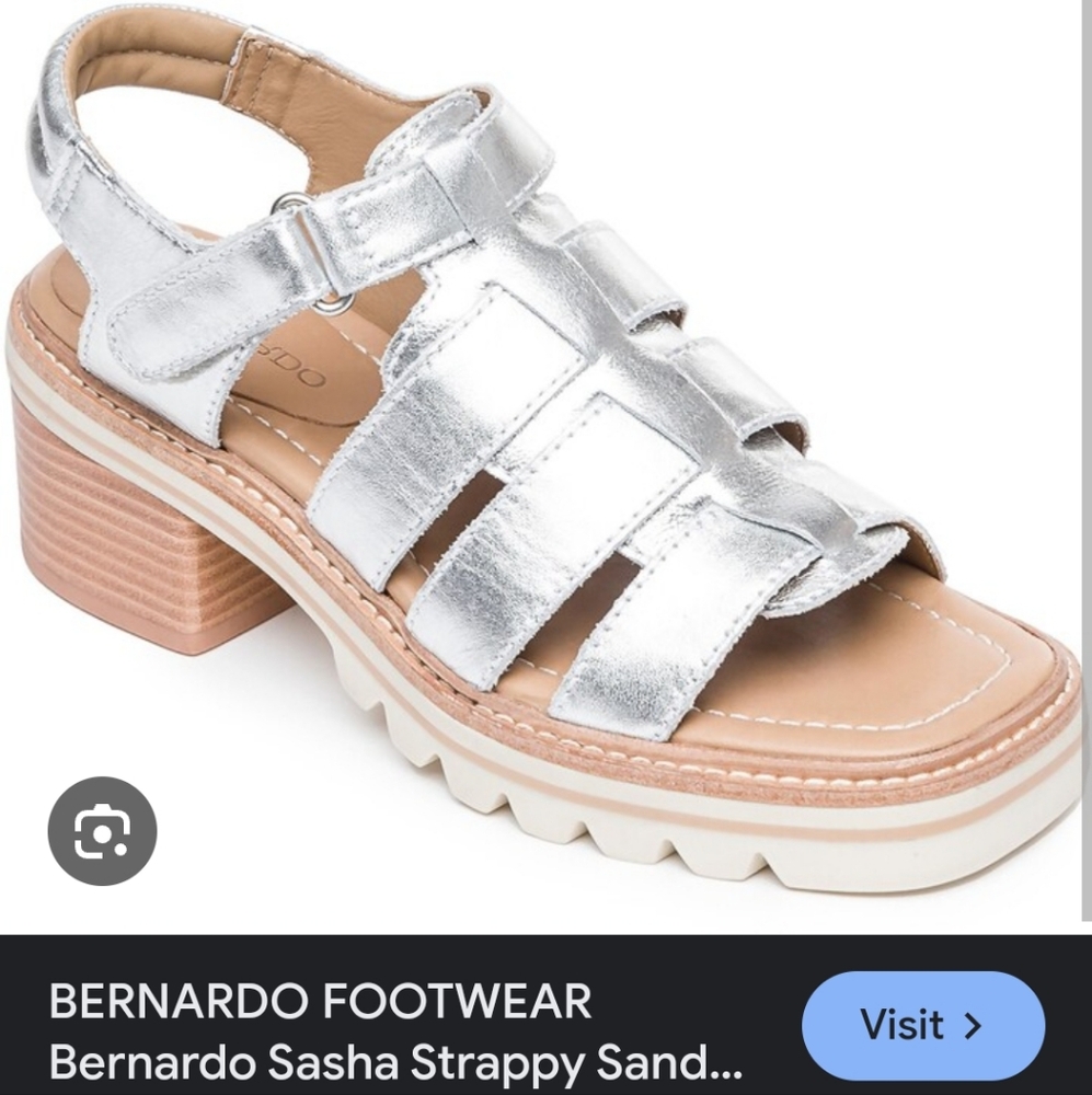 Silver Bernardo Sasha Strappy Sandal 6-1/2